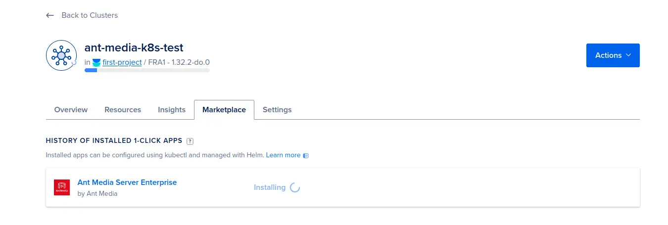 Cluster Settings Confirmation