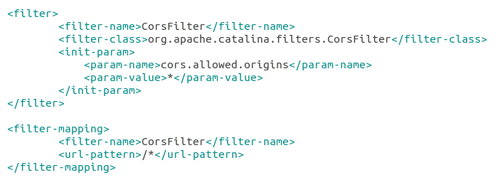 CORS Filter Setting in Applications
