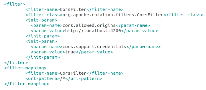 CORS Filter Setting in root