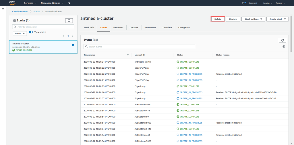 AWS CloudFormation deletes