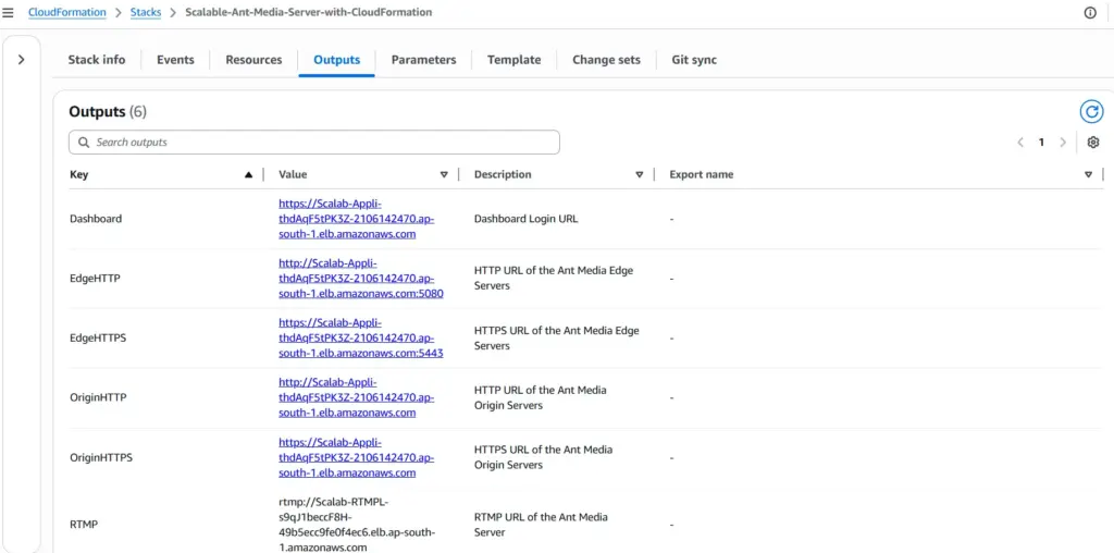 cloudformation output