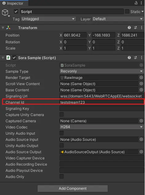 Set Stream or Room Identifier