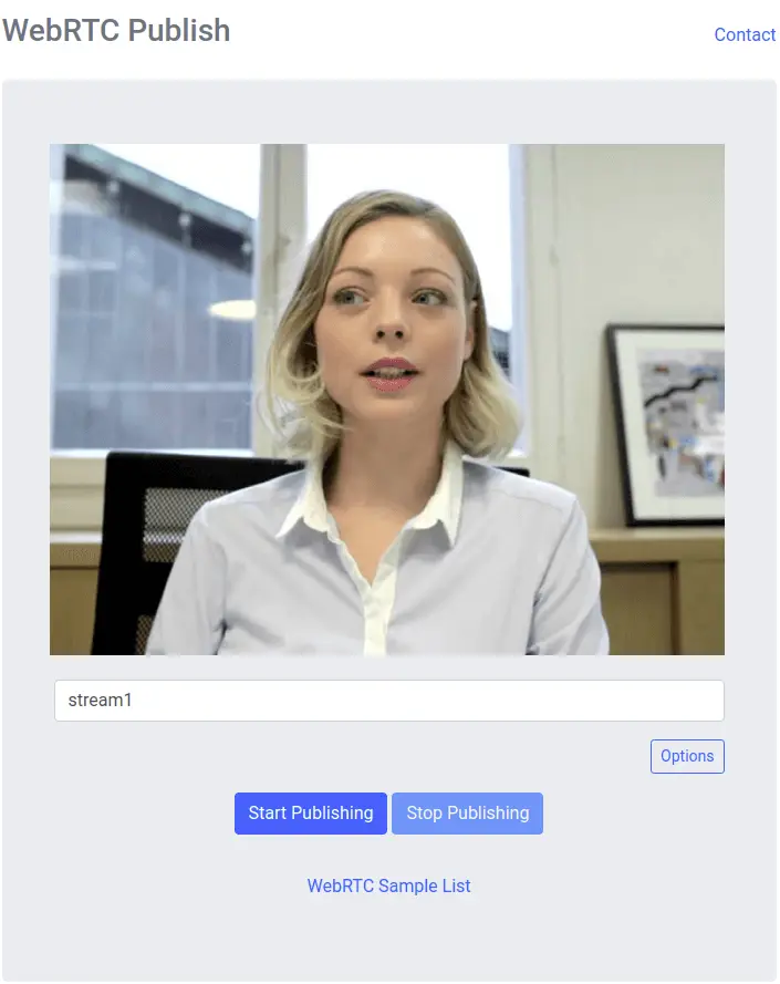 WebRTC Publisher Interface