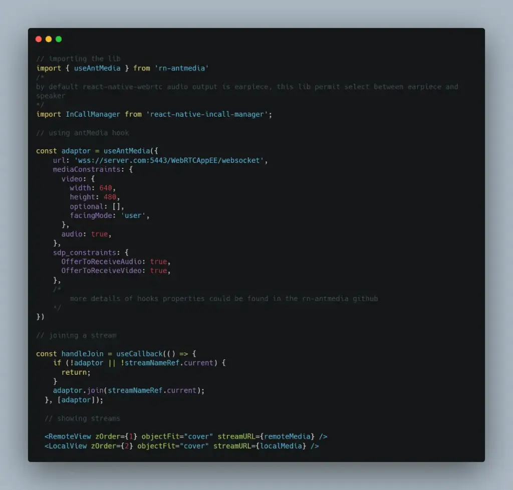 How to use rn-antmedia