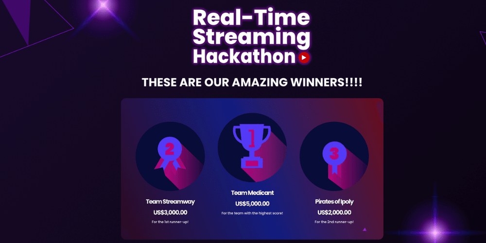 real time streaming hackathon by Ant media winners