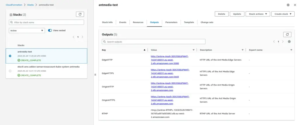 AWS Streaming Service Endpoints