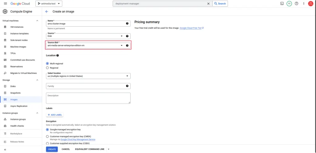 creating gcp image