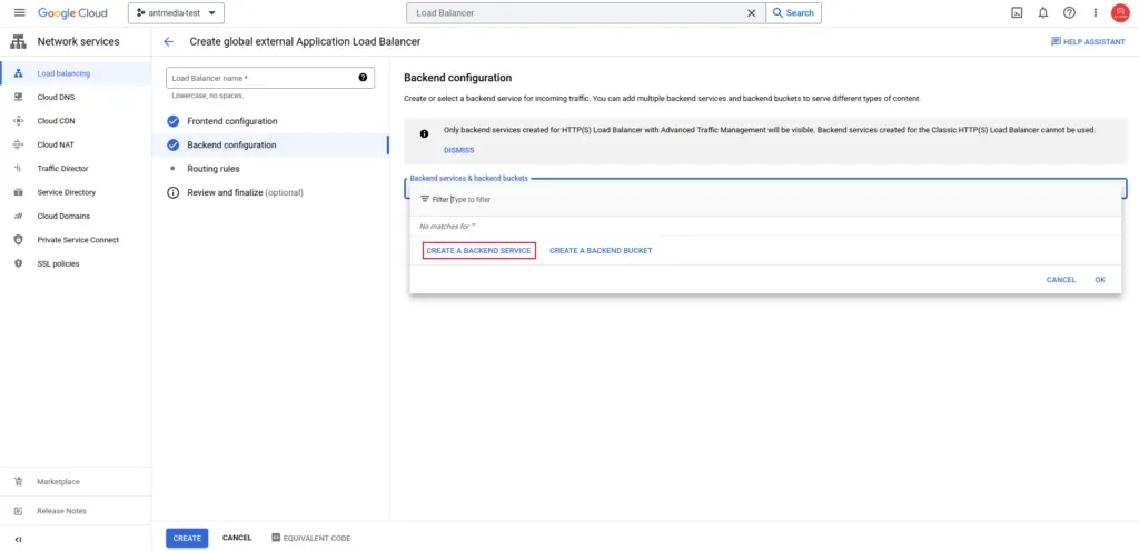 gcp backend service