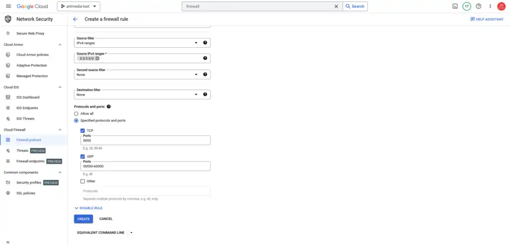 gcp firewall rules