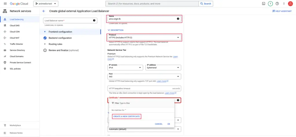 gcp http certificate