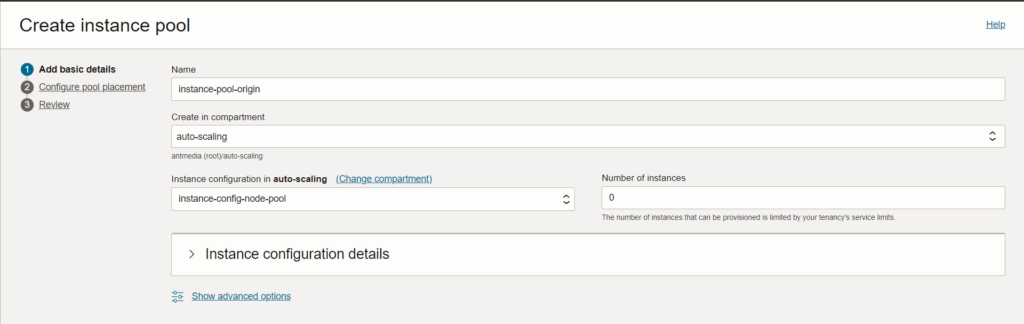 Origin Instance Pool using ant media server on oracle cloud