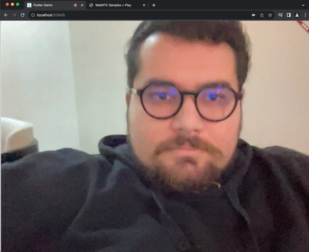 Flutter WebRTC publisher running in Chrome