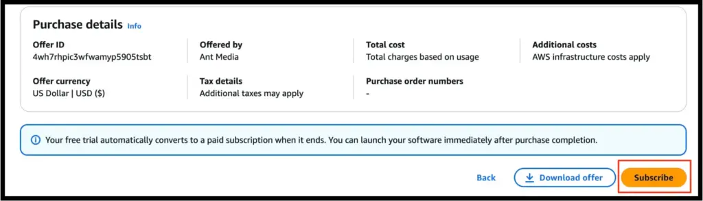 purchase details
