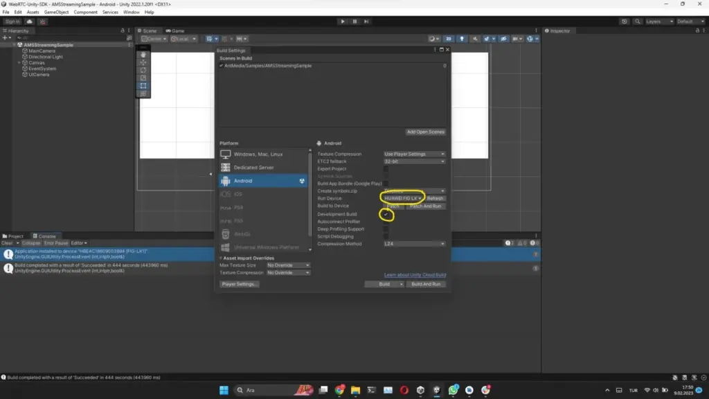 WebRTC SDK Android Build – Device Selection