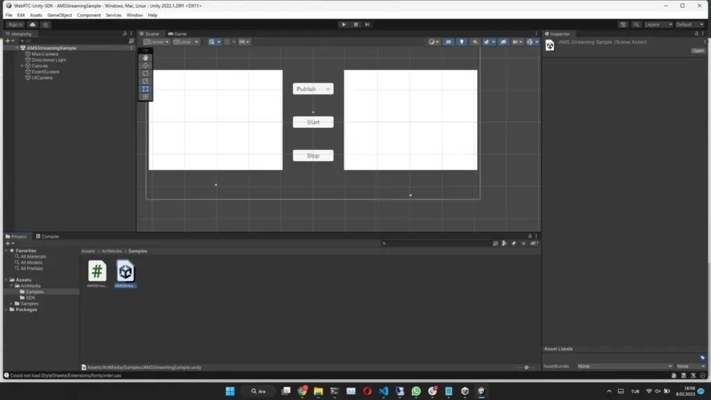 Unity WebRTC SDK Assets Configuration