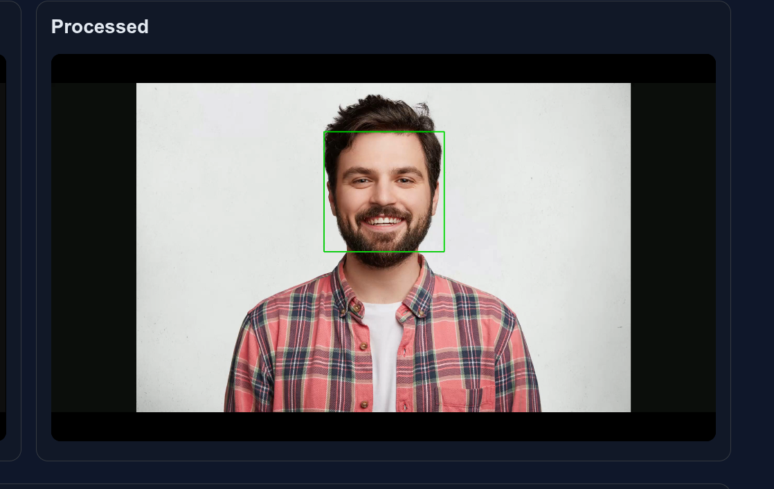 Output of AI plugin with face detection