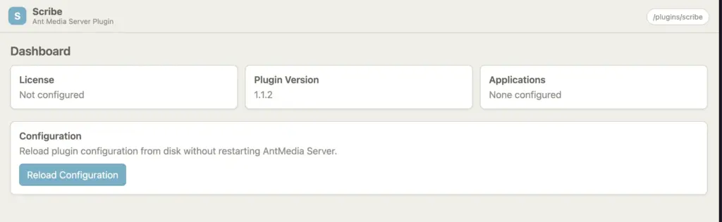Scribe Plugin Dashboard