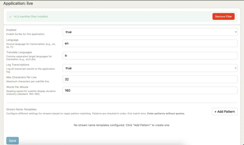 Translation Settings
