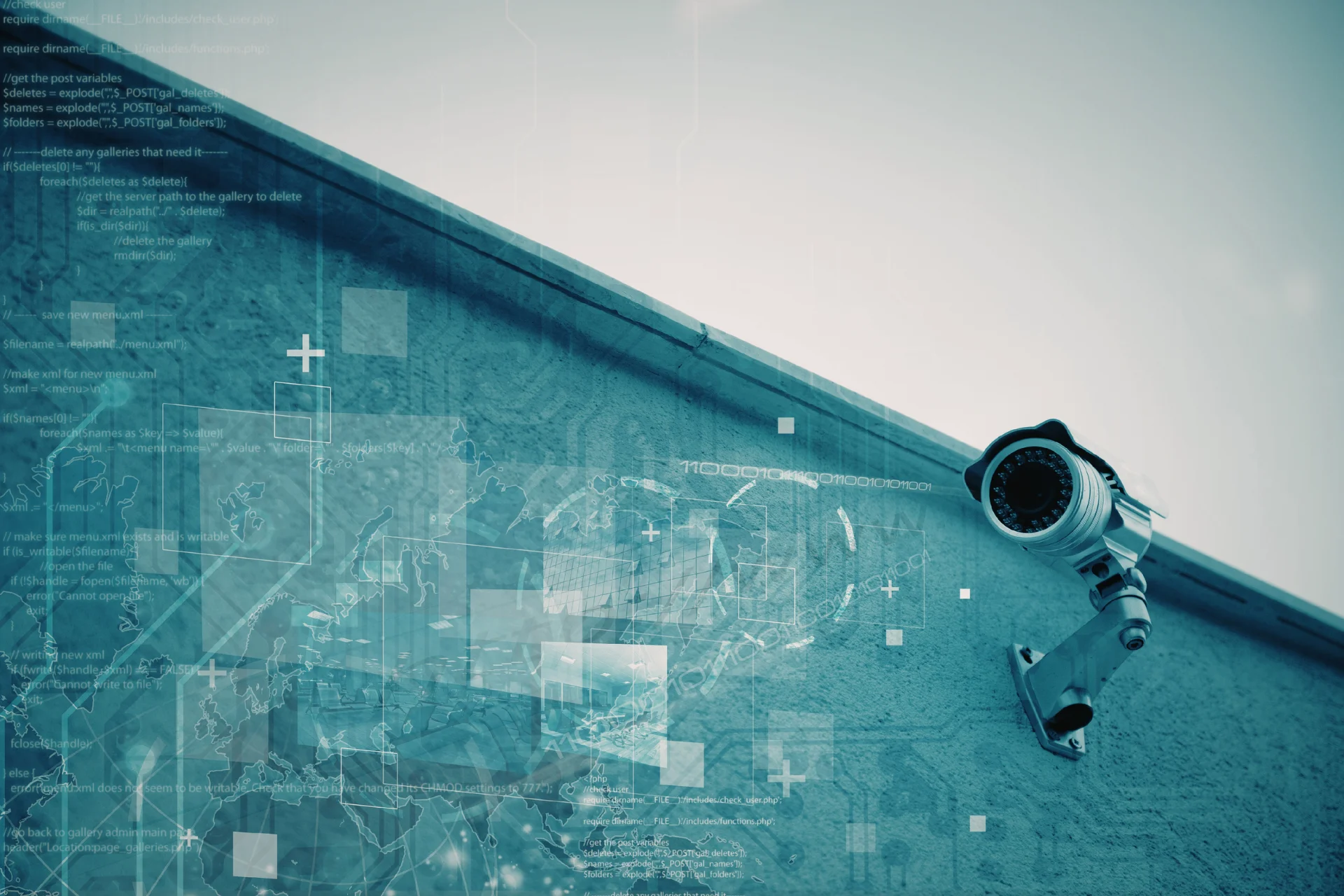 Industrial factory floor live camera monitoring