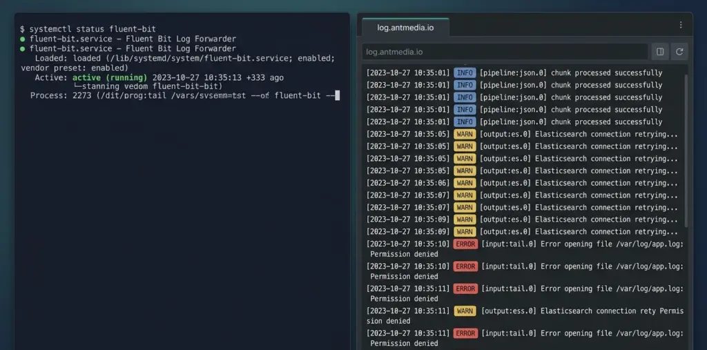 centralized logging for media servers
