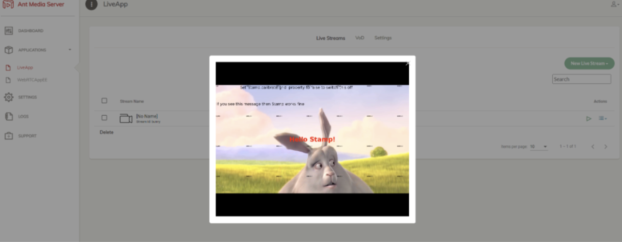 Hello Stamp! overlay on live video stream